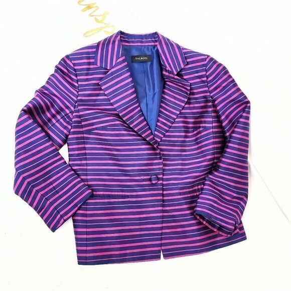 Talbots Silk Grace Doupioni Blazer Jacket - Picture 3 of 9